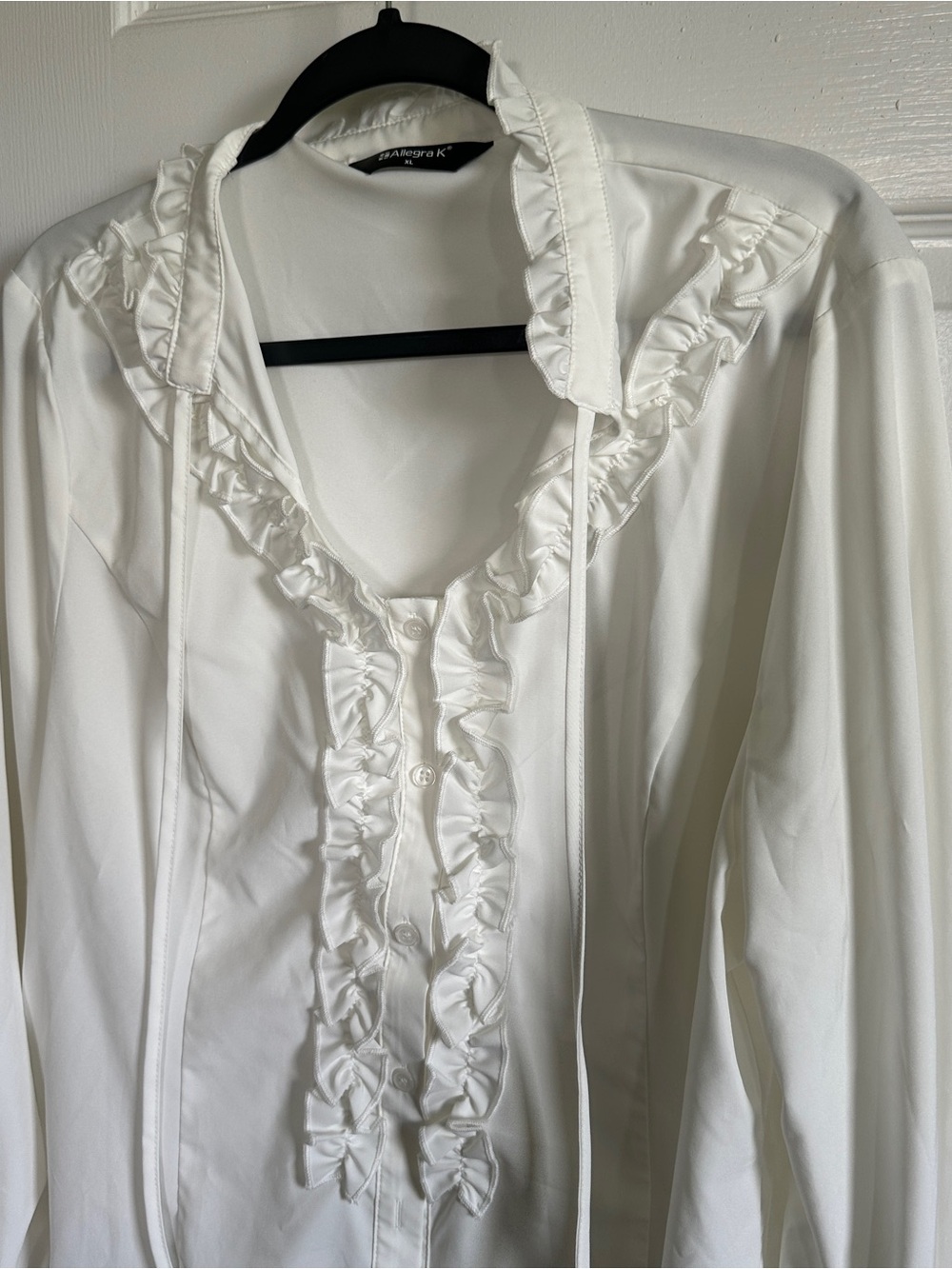 White Ruffle Blouse - Picture 2 of 3